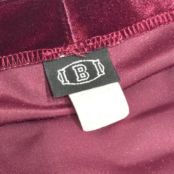 Vtg Y2K Velvet Floral Pencil Skirt Stretch Burgundy Witchy Whimsigoth - Picture 7 of 13